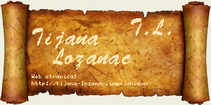 Tijana Lozanac vizit kartica